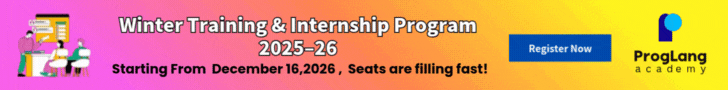 Apply for Winter Training and Internship Program 2025-26 at Proglang Bhubaneswar