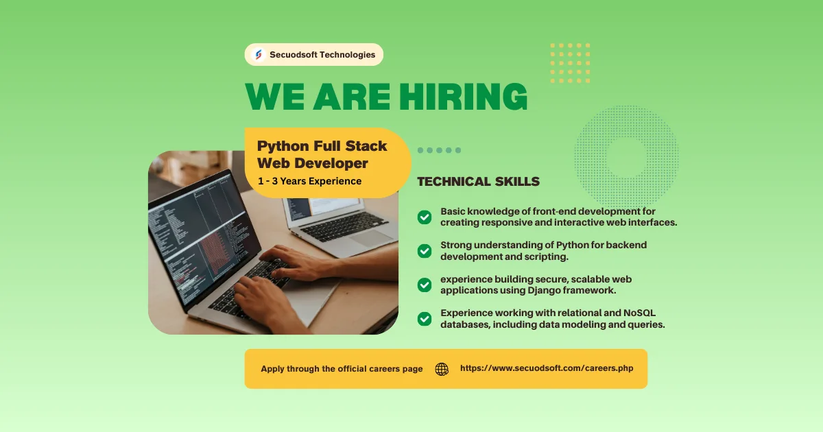 Python Developer job opening at Secuodsoft Technologies in Bhubaneswar